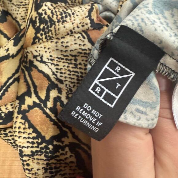 Great Jones Snake Print High Neck Drape Top Blouse Sleeveless Size Small - Picture 9 of 11